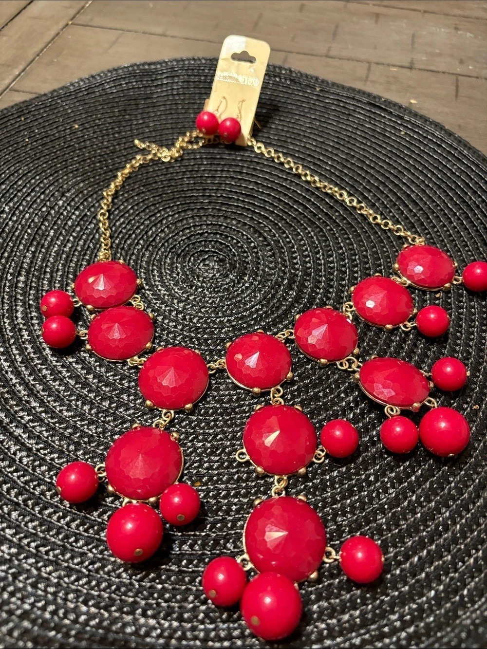 Fashion Beyond Red Beaded Necklace & Matching Earrings